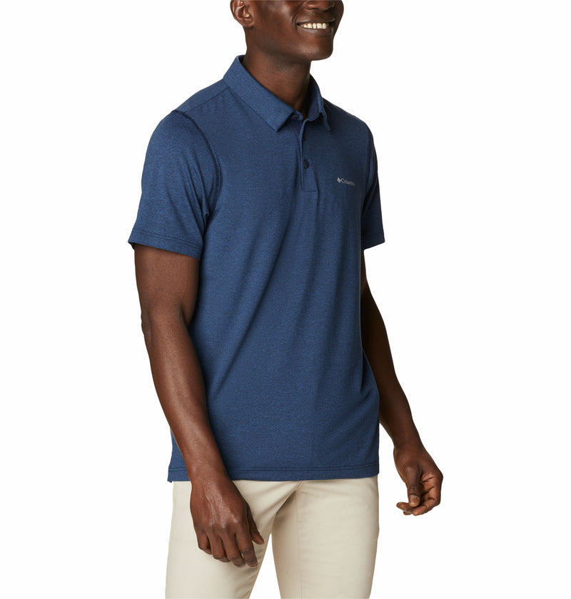 Tech Trail Polo Neck Blue Men's T-Shirt