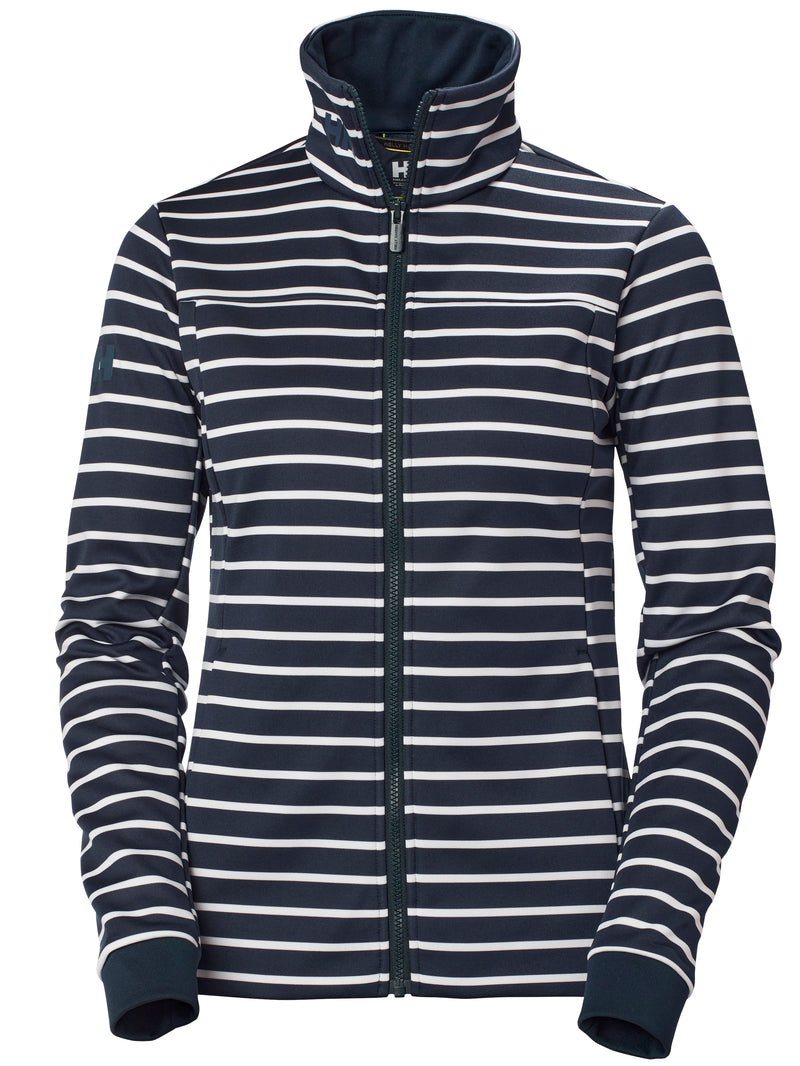 W Crew Fleece Navy Blue Striped Women's Jacket