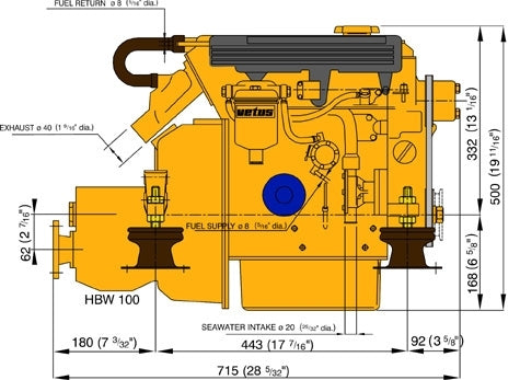 Vetus M3.29 27 Hp Deni̇z Motoru, Şanziman Dahi̇l