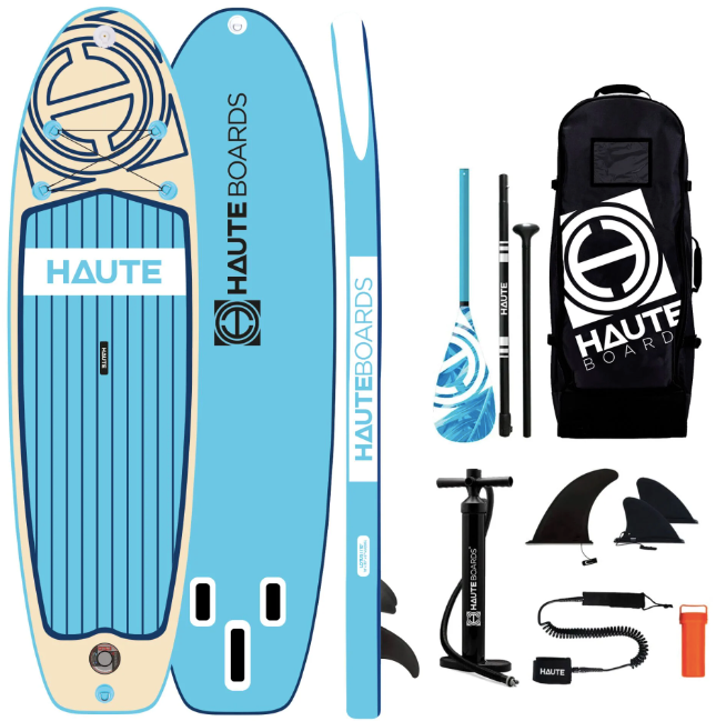 Haute Boards Lotus II 10'0 Inflatable Sup Yoga Board (Paddle Board) - Full Package