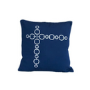 Navy Blue Chain Detailed Pillow