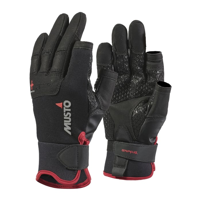 MUSTO Uzun Parmak Performans Yelken Eldiveni Siyah / Black