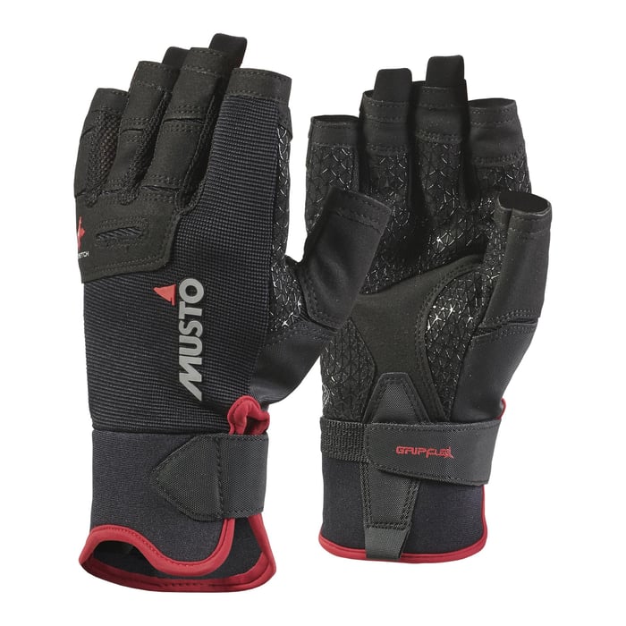 MUSTO Kısa Parmak Performans Yelken Eldiveni Siyah / Black