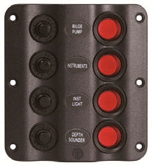 Fuse Panel, Wave Design, Quadruple, 12V