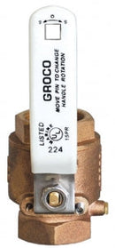Groco Ball Valve, Bronze, 2 1/2"
