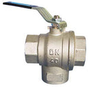 Ball Valve, 3 Way, T-Flow, 1 1/4"