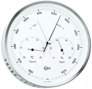 Barigo Steel Series Baro/Thermo/Hygrometer, Illuminated