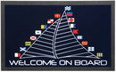 Marine Mat, 50X80 Cm, "Welcome Aboard - Flags"