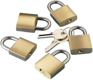 Padlock Set, 5 Piece, Keyed Alike, Stainless Steel