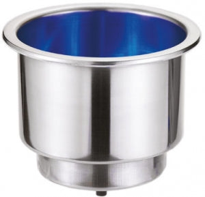 Cup Holder, Blue Led, Stainless Steel, 12V DC