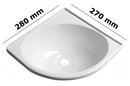 Corner Sink, 280X280 Mm, White Abs