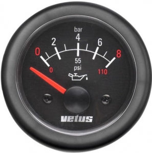 Oil24B Oil Pressure Gauge,24V, Ø 52Mm, Black