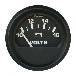 Faria Voltmetre, 10-16V, Ø52Mm, Si̇yah