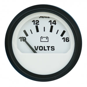 Faria Voltmetre, 10-16V, Ø52Mm, Beyaz