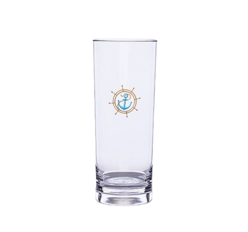 Çapa Figürlü Uzun Su Bardağı